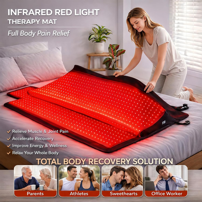 2026 Upgraded All-In-One Red Light Therapy Mat Full Body, FSA&HSA Eligible,75” X 35” Medical-Grade TPU Red Light Blanket with 2600 Dual-Wavelength Leds (660Nm Red & 850Nm NIR) for Pain Relief