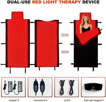 2026 Upgraded All-In-One Red Light Therapy Mat Full Body, FSA&HSA Eligible,75” X 35” Medical-Grade TPU Red Light Blanket with 2600 Dual-Wavelength Leds (660Nm Red & 850Nm NIR) for Pain Relief