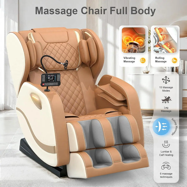 Track Massage Chair Full Body, Zero Gravity Recliner | 12 Fix Rollers, 8 Airbags, 15 Auto Programs, Foot, Custom
