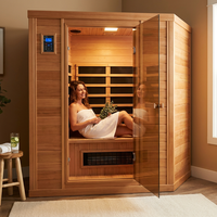 6-Person Cedar Infrared Sauna with 10 Carbon Heaters — Lifestyle
