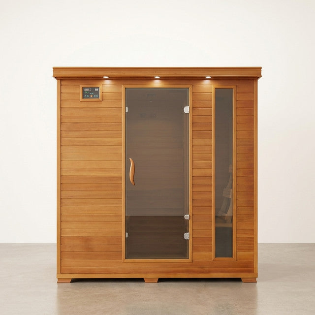 6-Person Cedar Infrared Sauna with 10 Carbon Heaters — Studio Shot