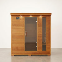 6-Person Cedar Infrared Sauna with 10 Carbon Heaters — Studio Shot