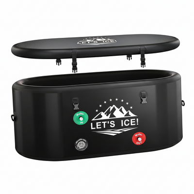 Inflatable Ice Bath Tub for Athletes – 216-Gallon Cold Plunge Tub with Insulated Lid, Full-Body Stretch Design, Insulated & Water Chiller Compatible, Portable for Indoor & Outdoor Recovery