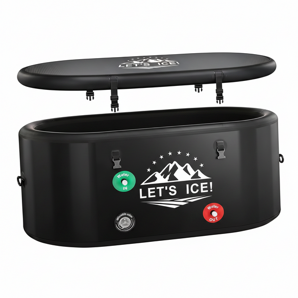 Inflatable Ice Bath Tub for Athletes – 216-Gallon Cold Plunge Tub with Insulated Lid, Full-Body Stretch Design, Insulated & Water Chiller Compatible, Portable for Indoor & Outdoor Recovery